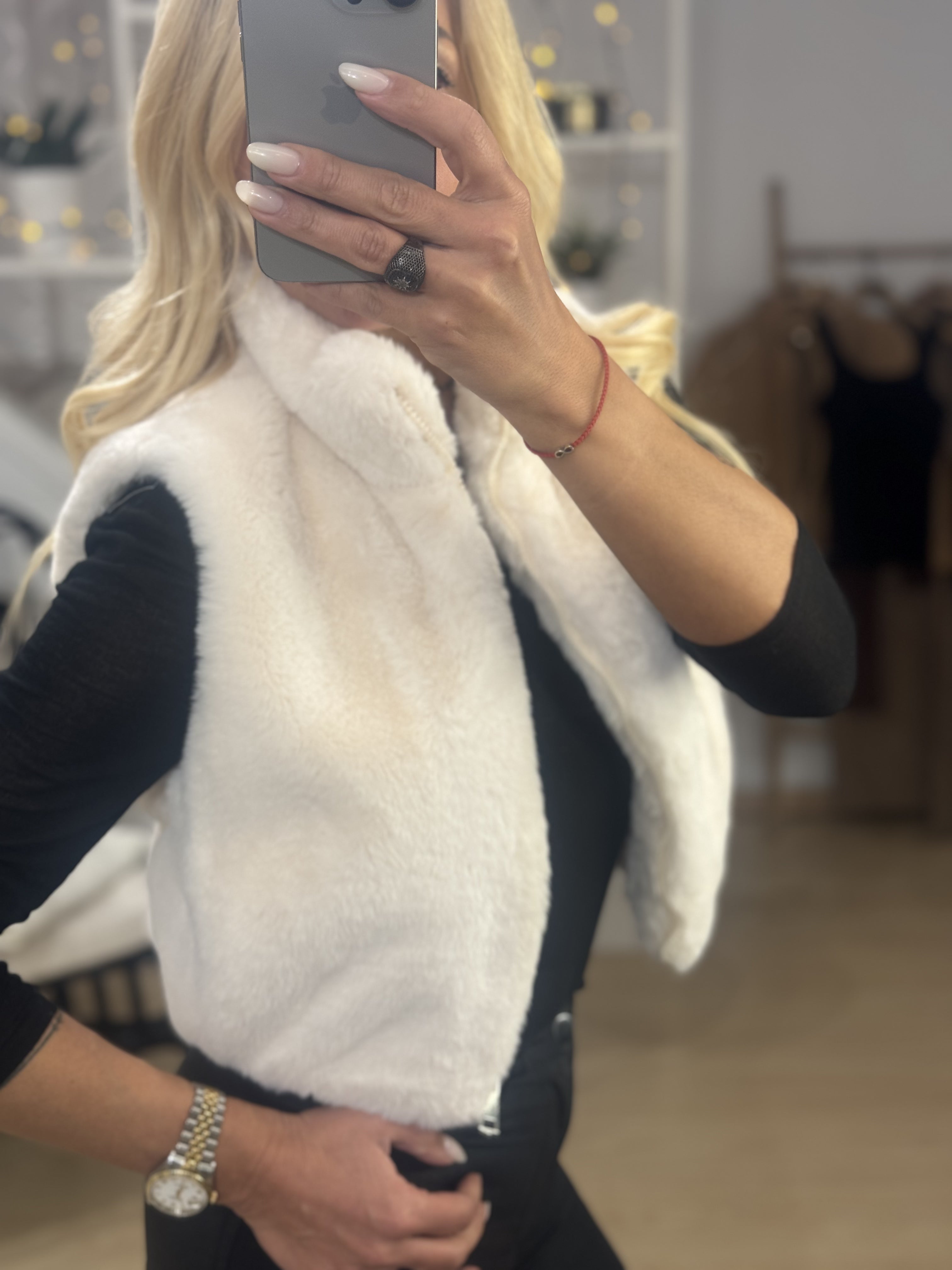 κοντό γούνινο παλτό με κουκούλα